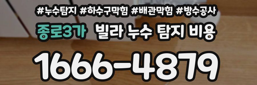 종로3가 빌라 누수 탐지 비용