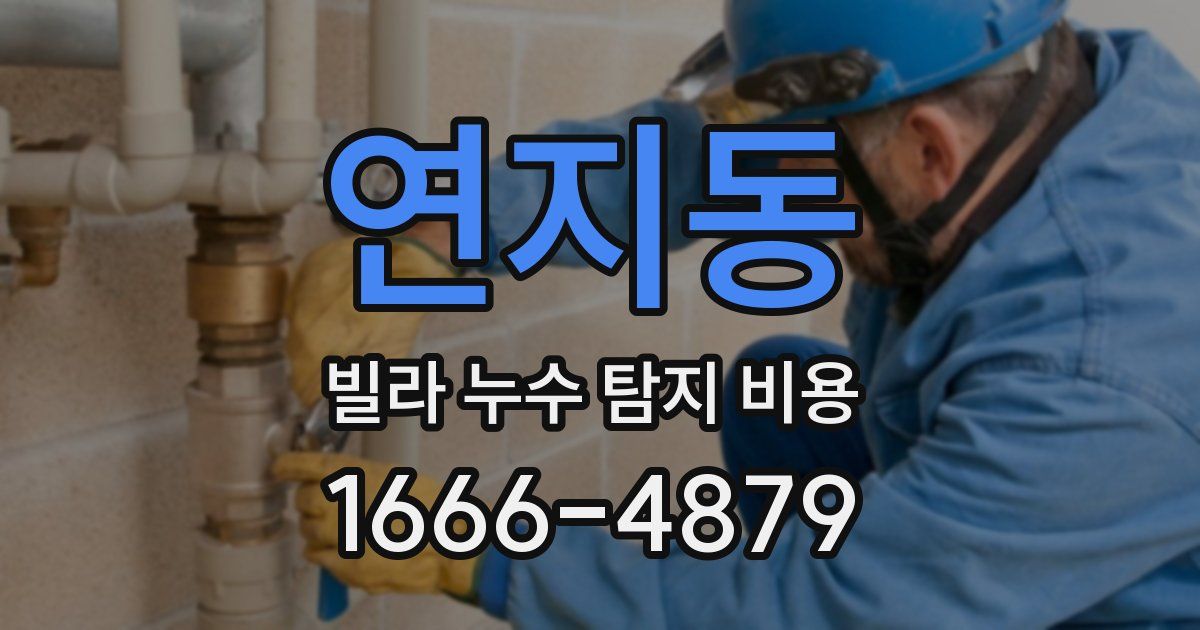 연지동 빌라 누수 탐지 비용