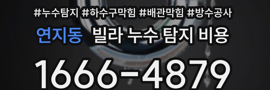 연지동 빌라 누수 탐지 비용