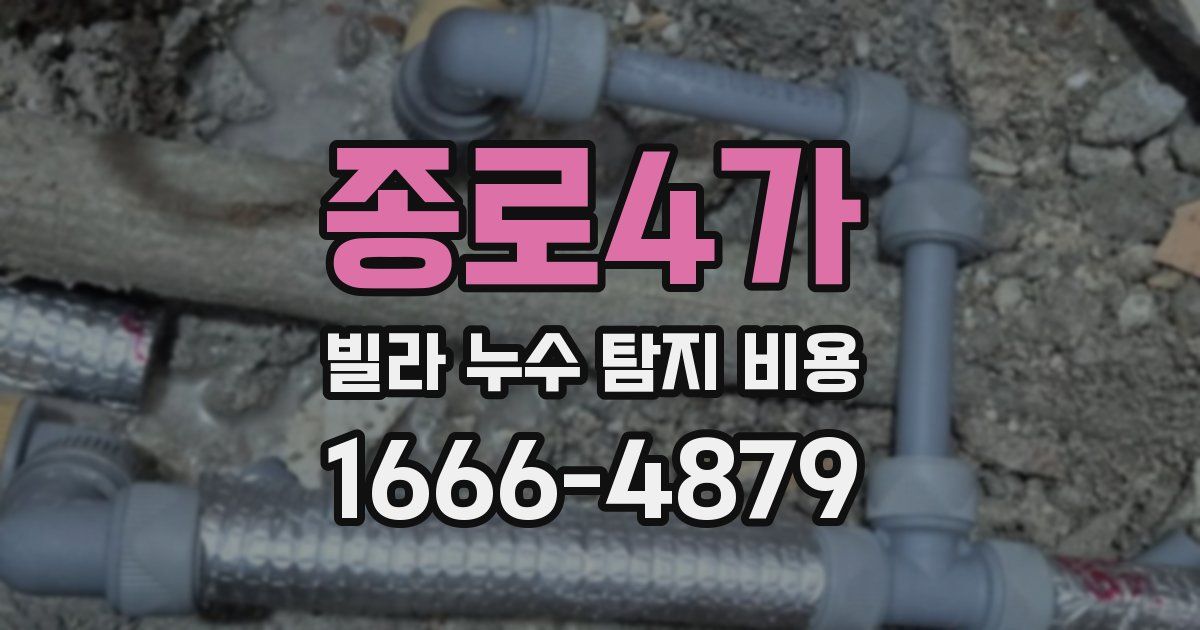 종로4가 빌라 누수 탐지 비용