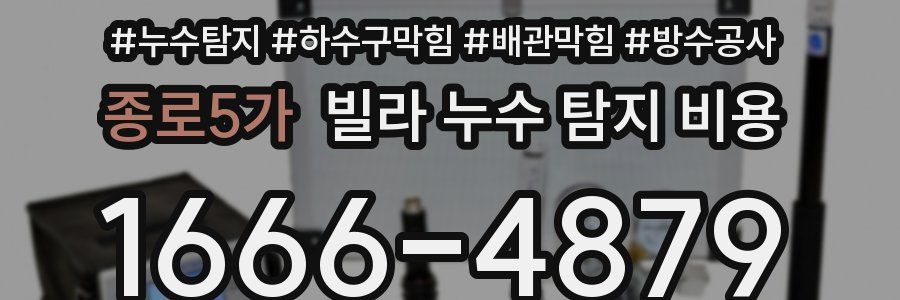 종로5가 빌라 누수 탐지 비용