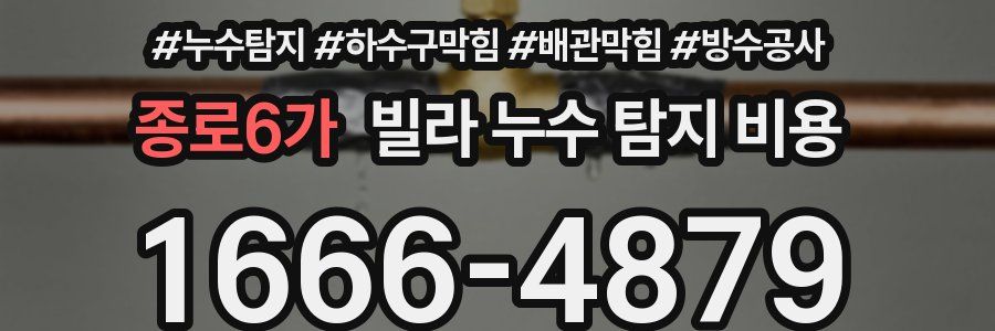 종로6가 빌라 누수 탐지 비용