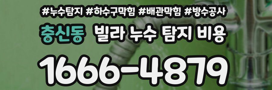 충신동 빌라 누수 탐지 비용