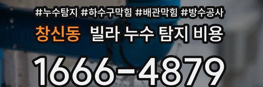 창신동 빌라 누수 탐지 비용