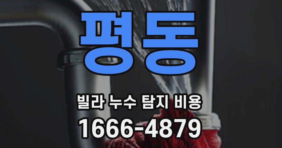 평동 빌라 누수 탐지 비용