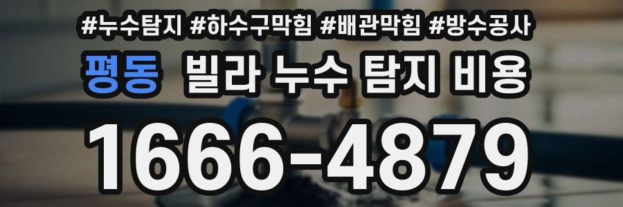 평동 빌라 누수 탐지 비용