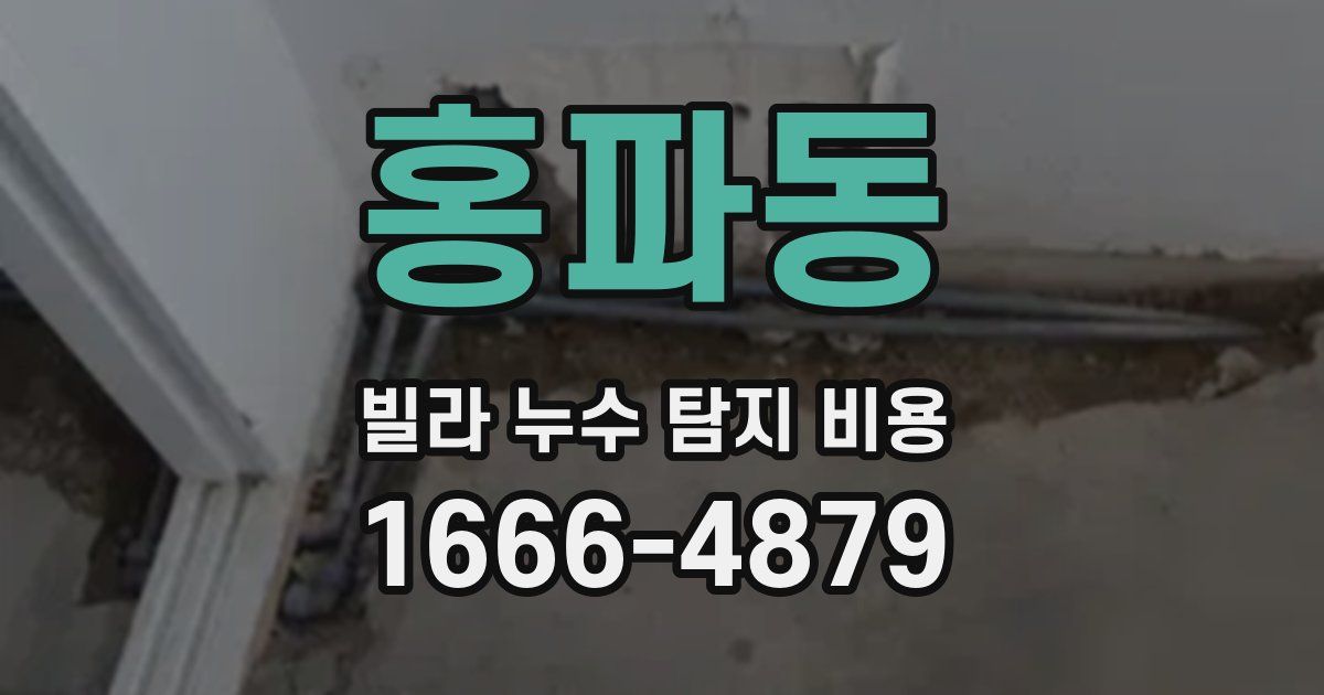 홍파동 빌라 누수 탐지 비용