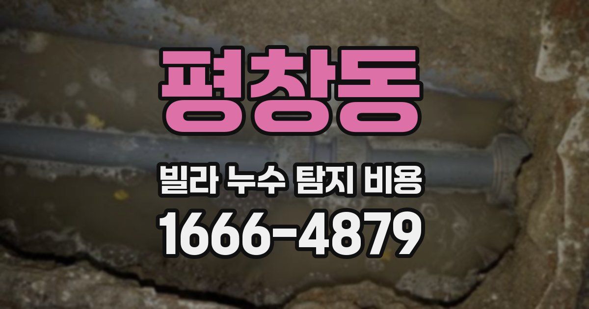 평창동 빌라 누수 탐지 비용
