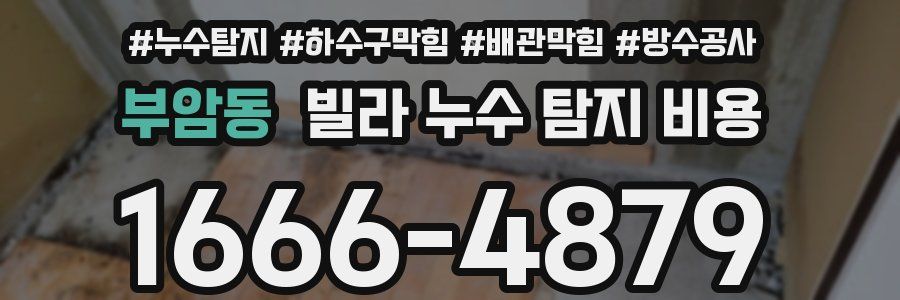 부암동 빌라 누수 탐지 비용