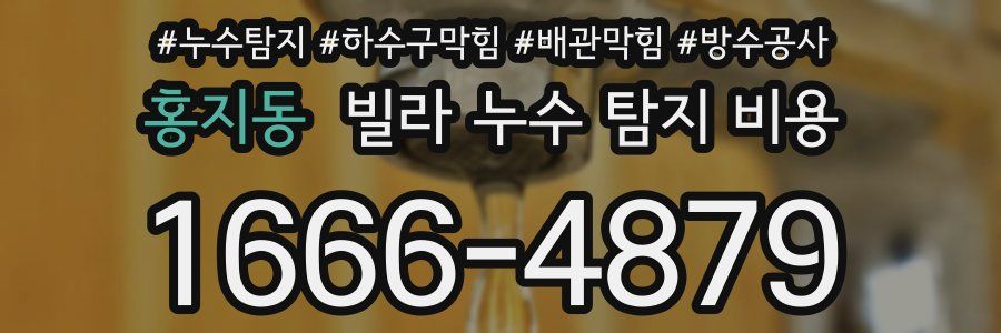 홍지동 빌라 누수 탐지 비용