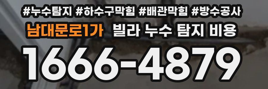 남대문로1가 빌라 누수 탐지 비용
