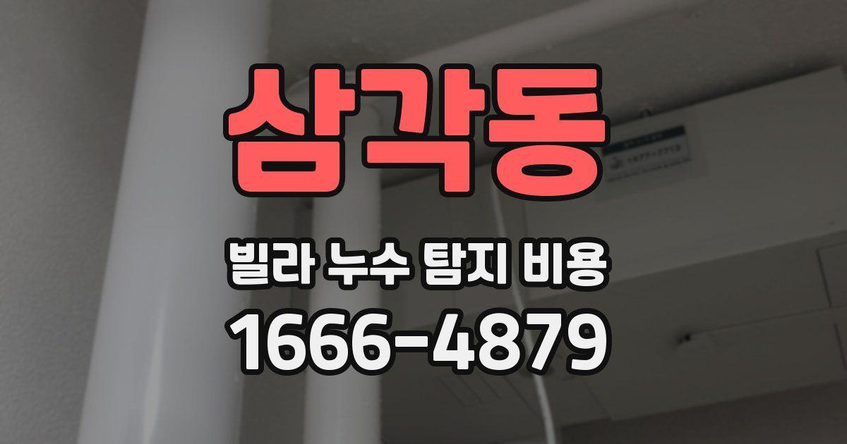 삼각동 빌라 누수 탐지 비용