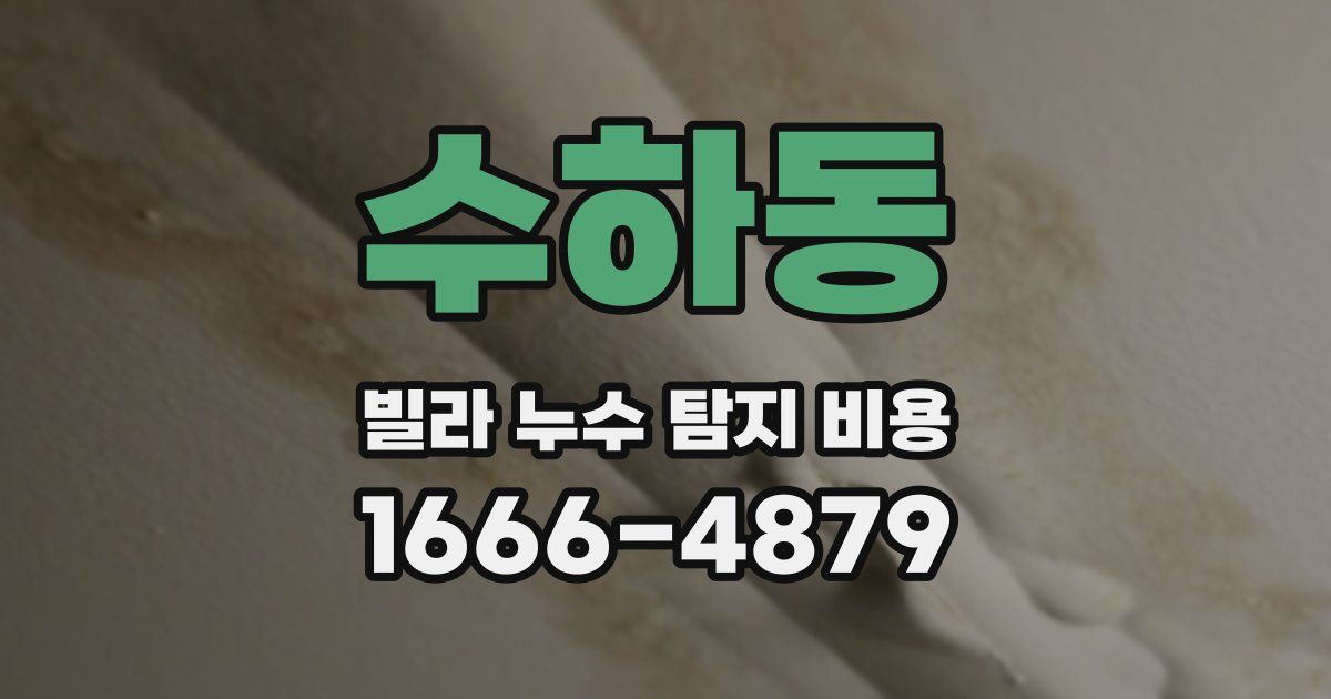 수하동 빌라 누수 탐지 비용