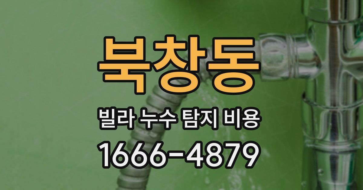 북창동 빌라 누수 탐지 비용