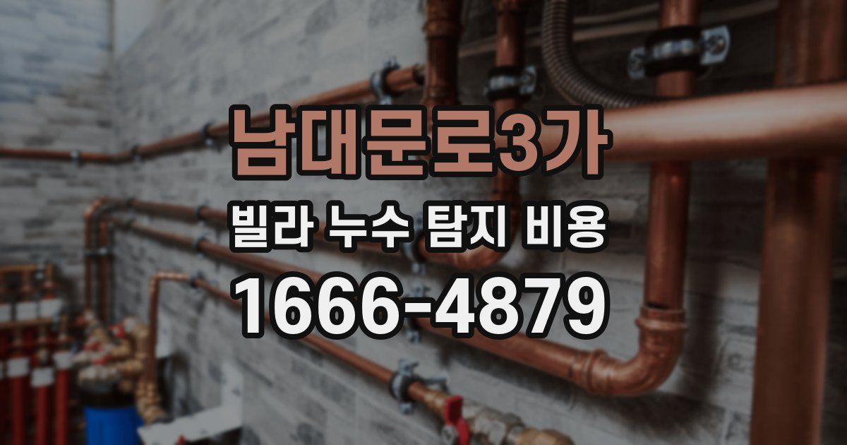 남대문로3가 빌라 누수 탐지 비용