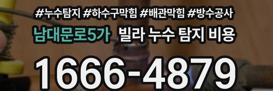 남대문로5가 빌라 누수 탐지 비용
