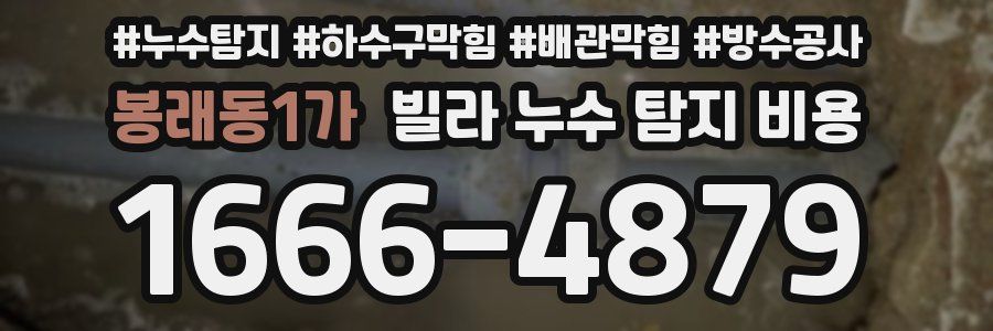 봉래동1가 빌라 누수 탐지 비용