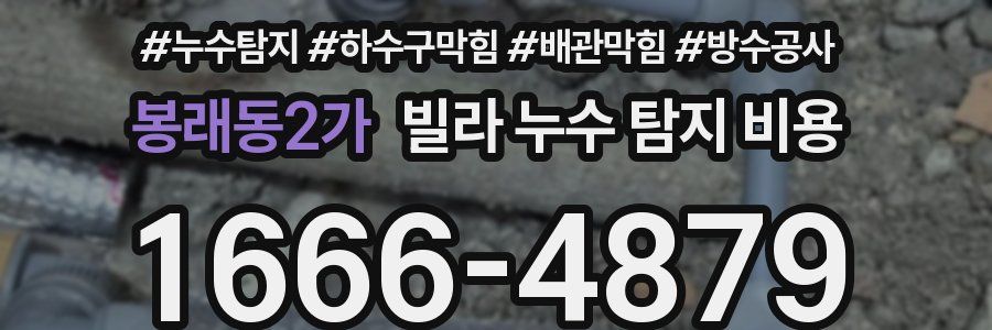 봉래동2가 빌라 누수 탐지 비용