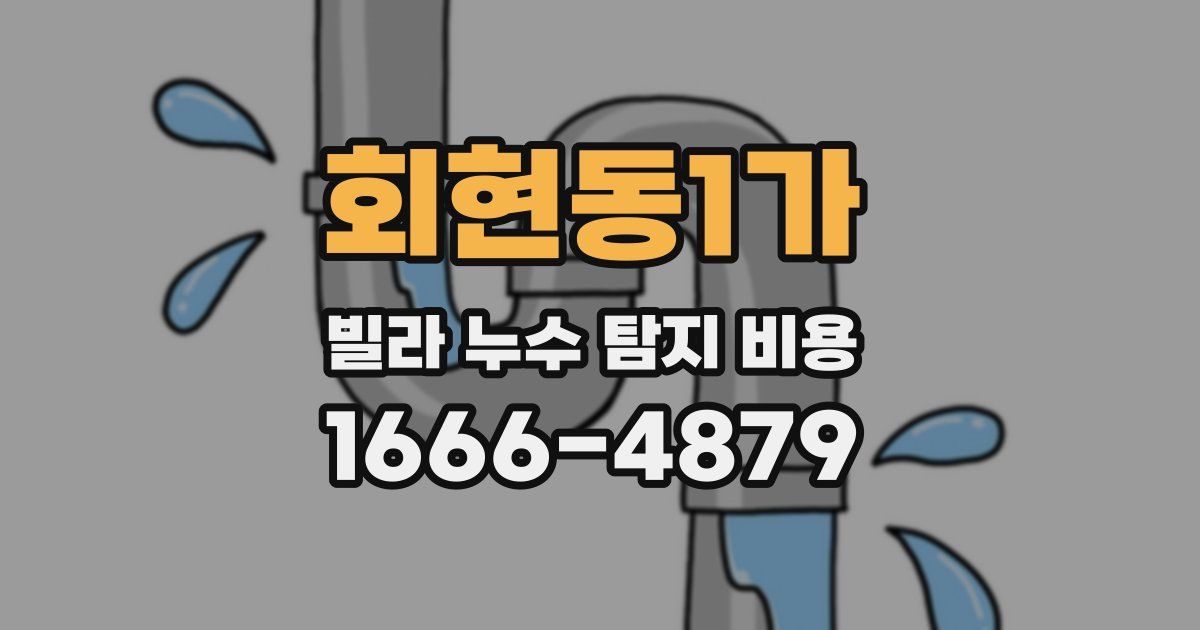 회현동1가 빌라 누수 탐지 비용