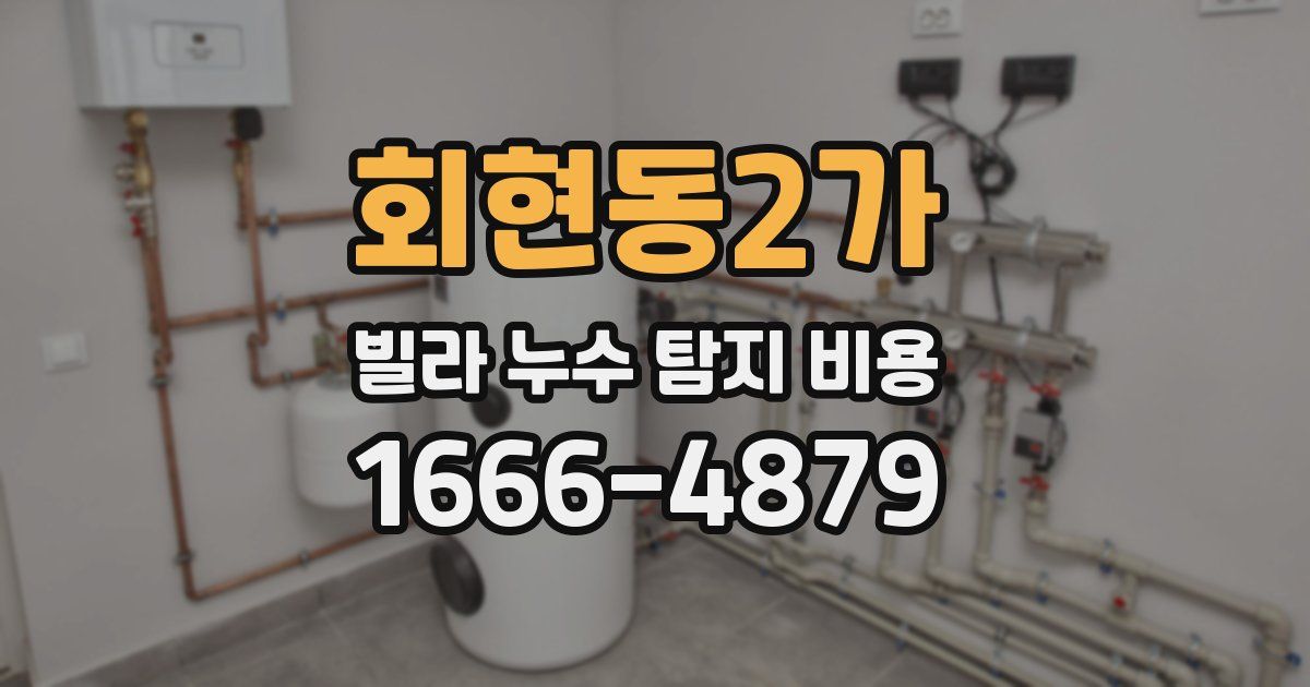 회현동2가 빌라 누수 탐지 비용