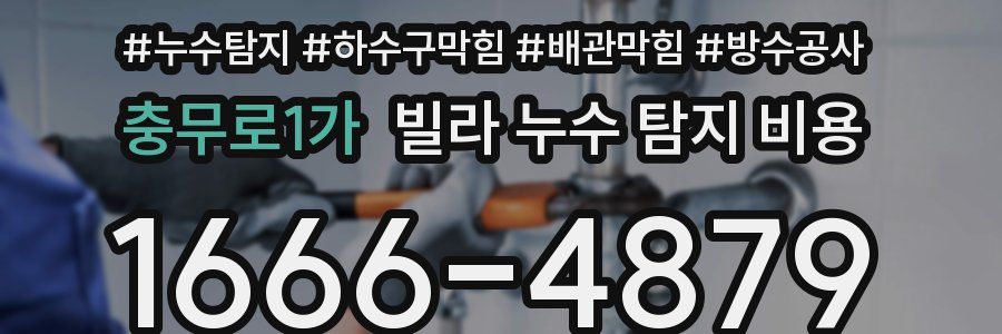 충무로1가 빌라 누수 탐지 비용