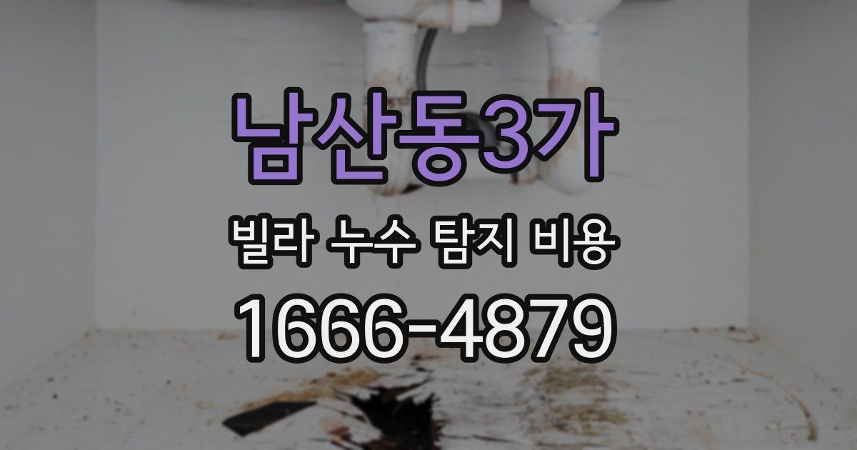 남산동3가 빌라 누수 탐지 비용