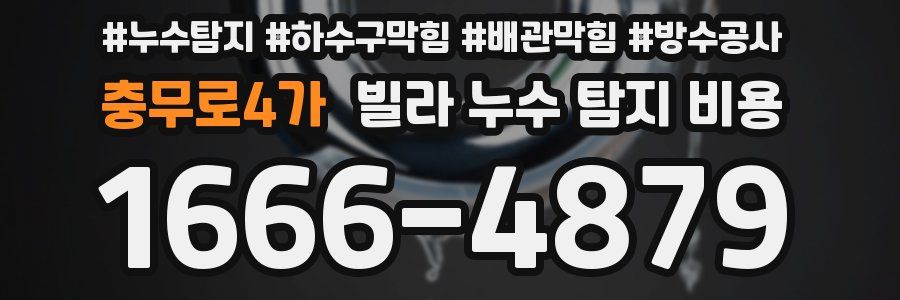 충무로4가 빌라 누수 탐지 비용