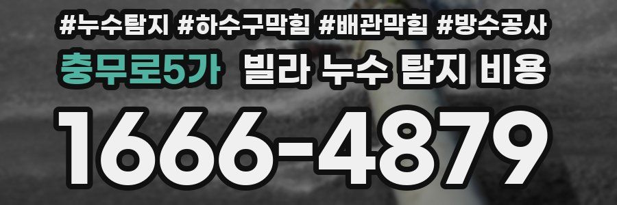 충무로5가 빌라 누수 탐지 비용