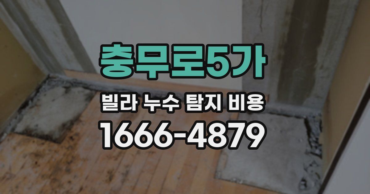 충무로5가 빌라 누수 탐지 비용