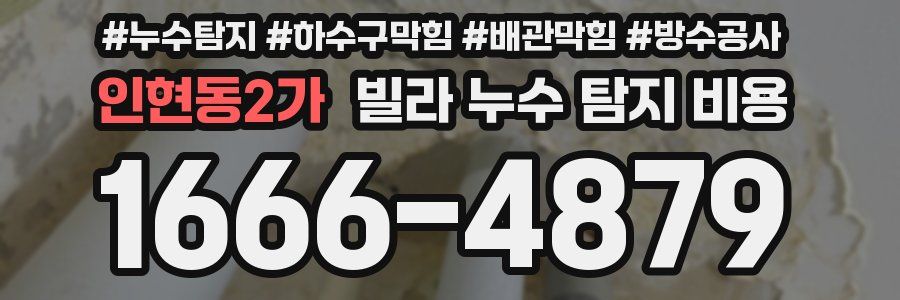 인현동2가 빌라 누수 탐지 비용
