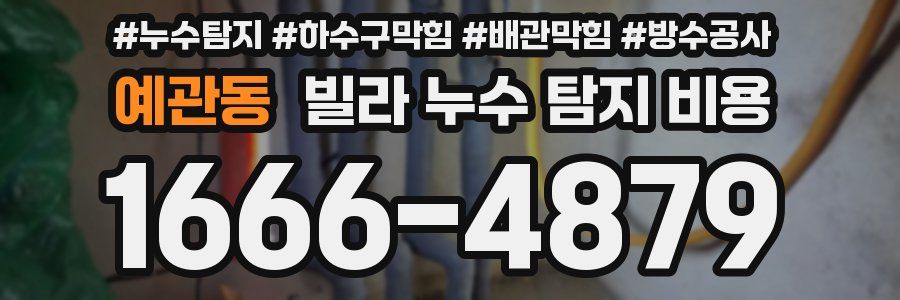 예관동 빌라 누수 탐지 비용