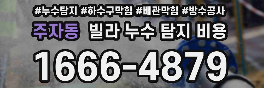 주자동 빌라 누수 탐지 비용