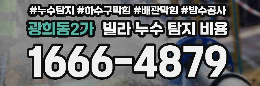 광희동2가 빌라 누수 탐지 비용