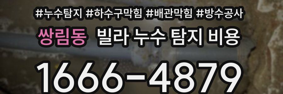 쌍림동 빌라 누수 탐지 비용