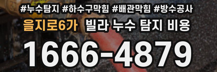 을지로6가 빌라 누수 탐지 비용