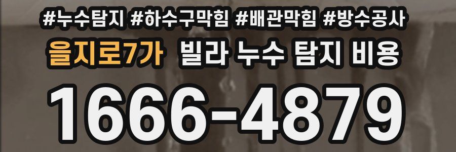 을지로7가 빌라 누수 탐지 비용