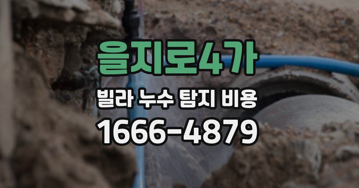 을지로4가 빌라 누수 탐지 비용