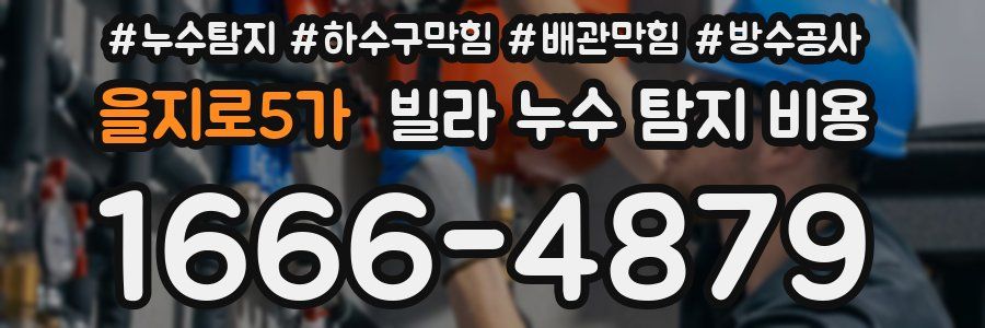 을지로5가 빌라 누수 탐지 비용