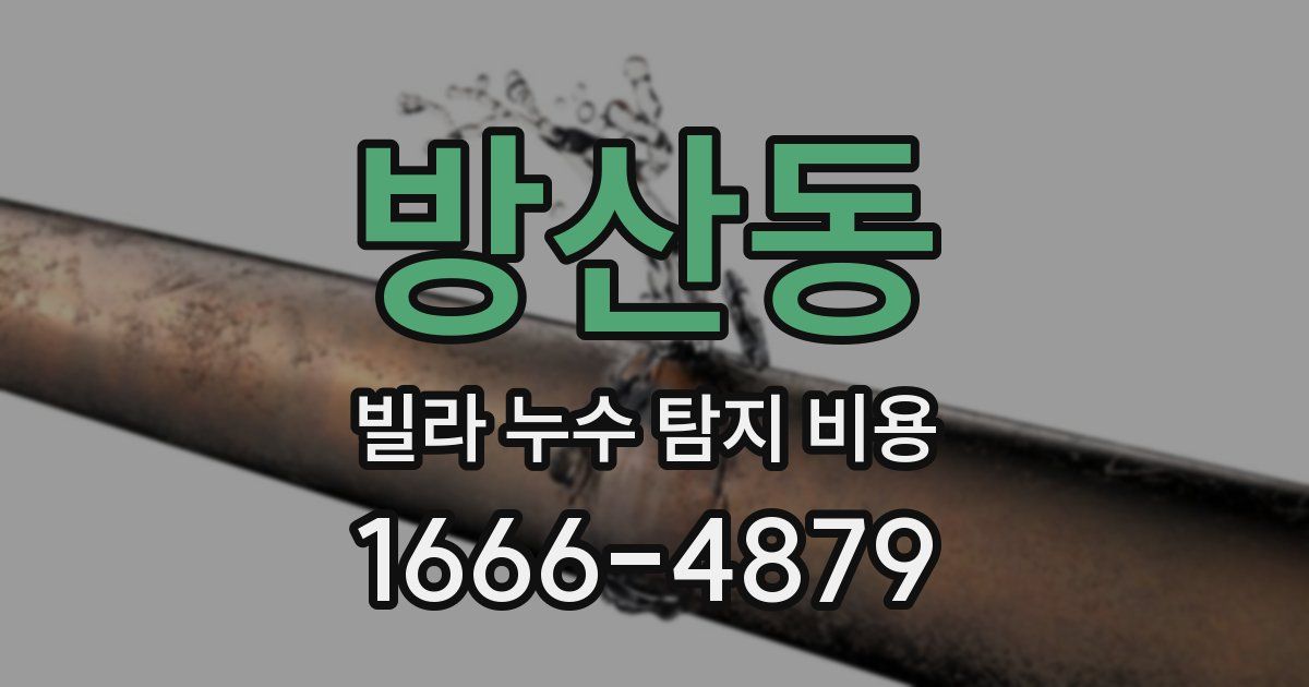 방산동 빌라 누수 탐지 비용