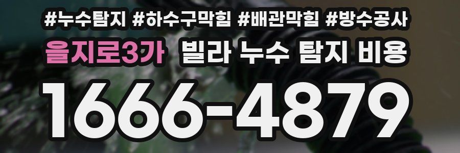 을지로3가 빌라 누수 탐지 비용