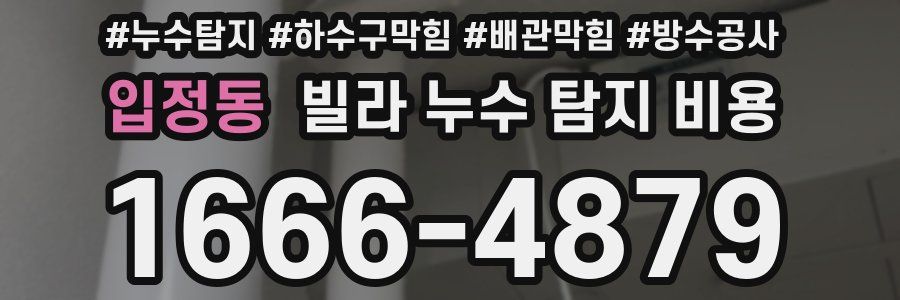 입정동 빌라 누수 탐지 비용