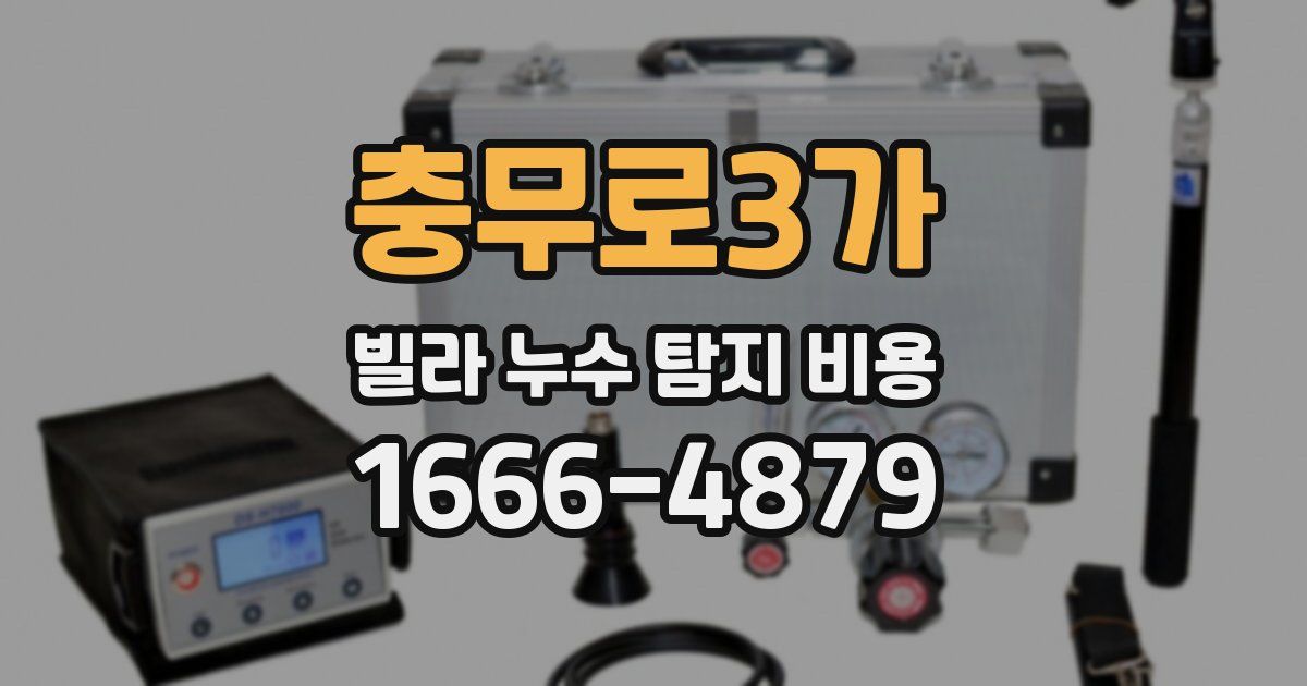 충무로3가 빌라 누수 탐지 비용