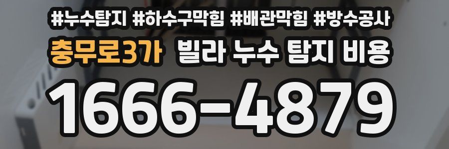 충무로3가 빌라 누수 탐지 비용