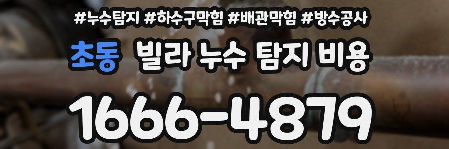 초동 빌라 누수 탐지 비용