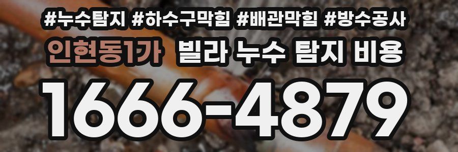 인현동1가 빌라 누수 탐지 비용