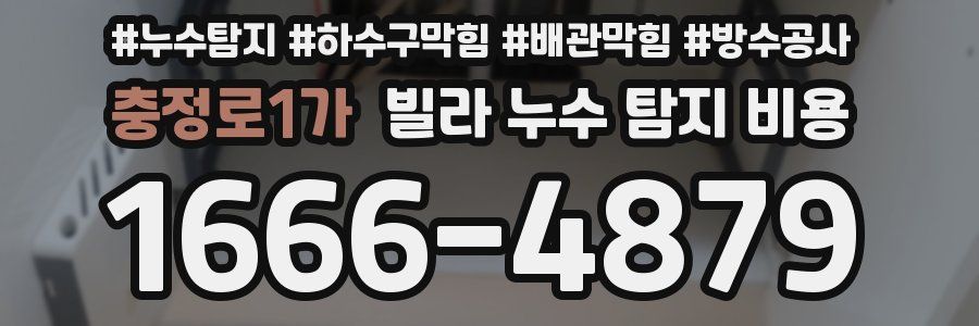 충정로1가 빌라 누수 탐지 비용