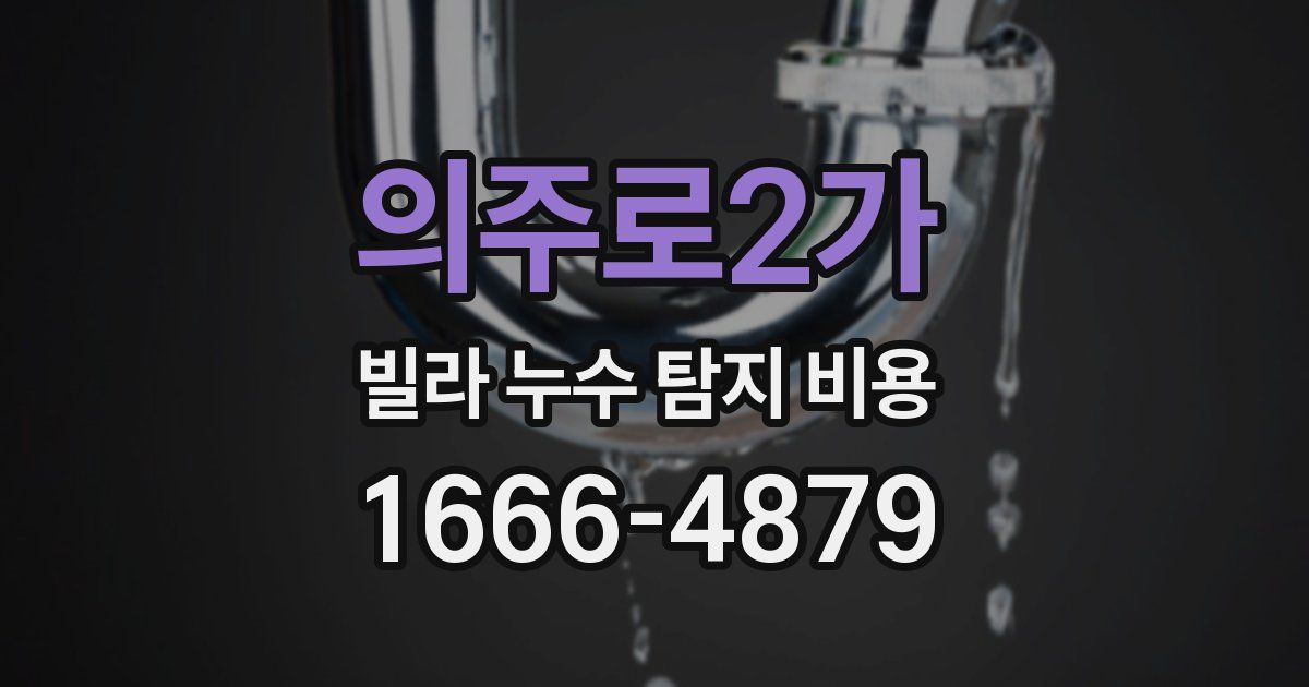 의주로2가 빌라 누수 탐지 비용