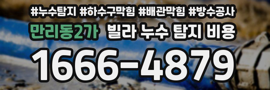 만리동2가 빌라 누수 탐지 비용
