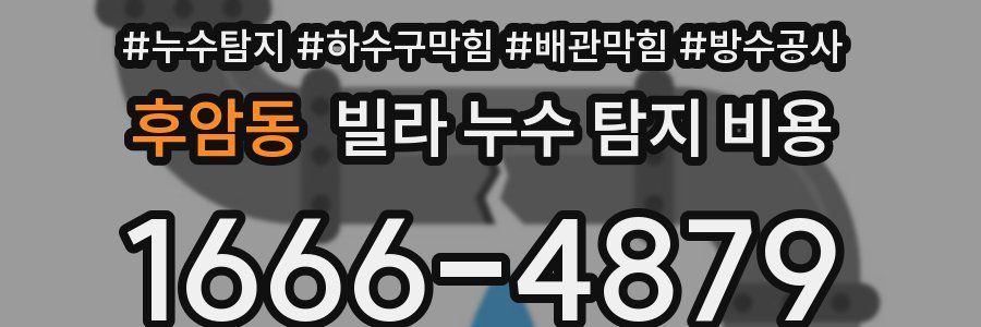 후암동 빌라 누수 탐지 비용