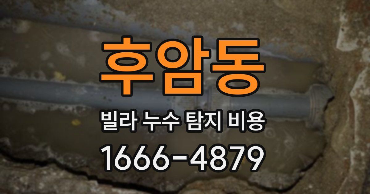 후암동 빌라 누수 탐지 비용